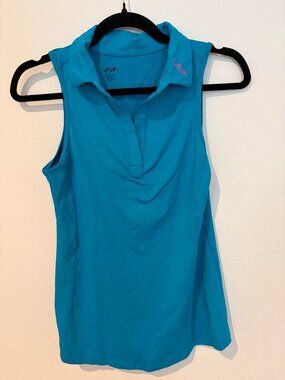 Turquoise Womens Essential Active Golf Shirt Sz 2